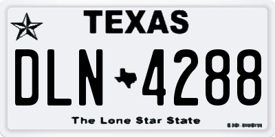 TX license plate DLN4288