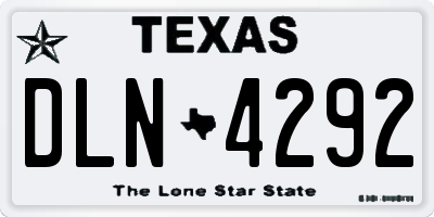 TX license plate DLN4292