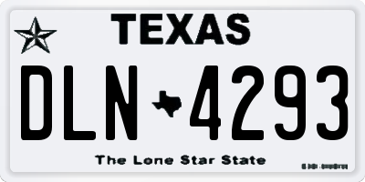 TX license plate DLN4293