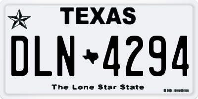 TX license plate DLN4294