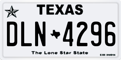 TX license plate DLN4296