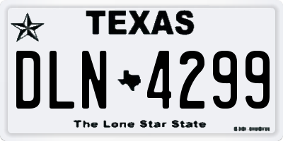 TX license plate DLN4299