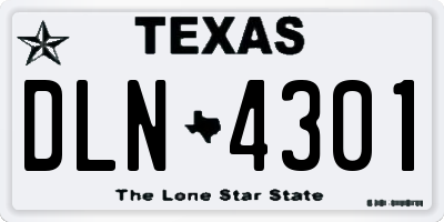 TX license plate DLN4301