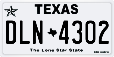 TX license plate DLN4302