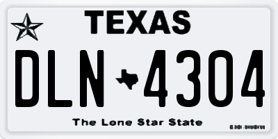 TX license plate DLN4304