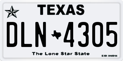 TX license plate DLN4305