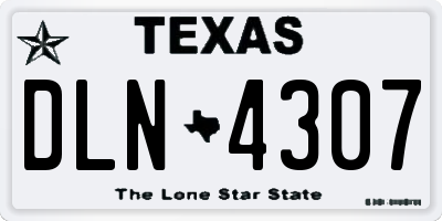 TX license plate DLN4307