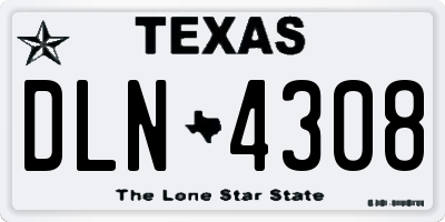 TX license plate DLN4308