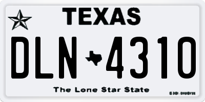 TX license plate DLN4310
