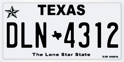 TX license plate DLN4312