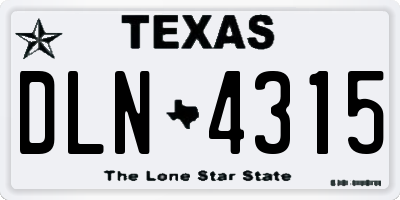 TX license plate DLN4315