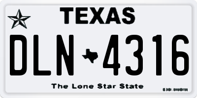 TX license plate DLN4316