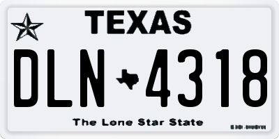 TX license plate DLN4318