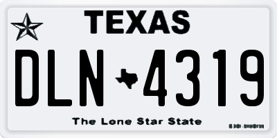 TX license plate DLN4319