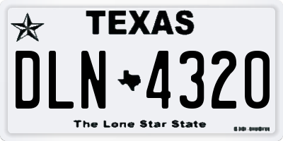 TX license plate DLN4320