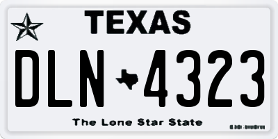 TX license plate DLN4323