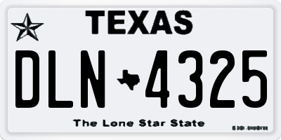 TX license plate DLN4325