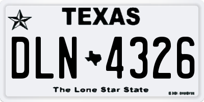 TX license plate DLN4326