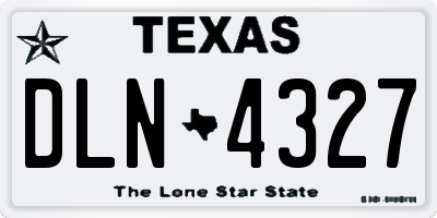 TX license plate DLN4327