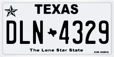 TX license plate DLN4329
