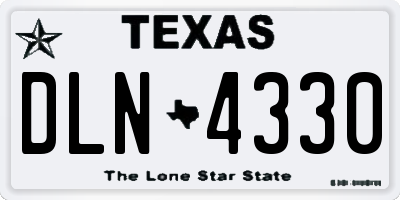 TX license plate DLN4330