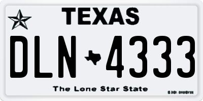 TX license plate DLN4333