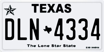 TX license plate DLN4334