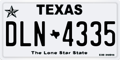 TX license plate DLN4335