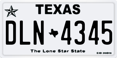 TX license plate DLN4345