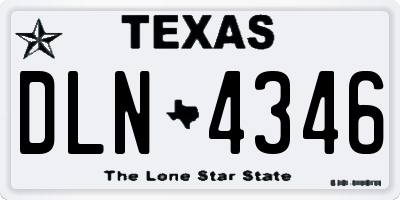 TX license plate DLN4346