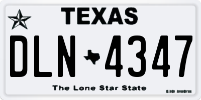 TX license plate DLN4347