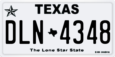 TX license plate DLN4348