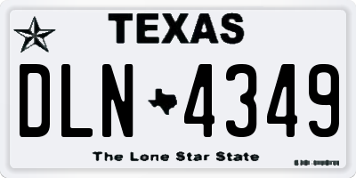 TX license plate DLN4349