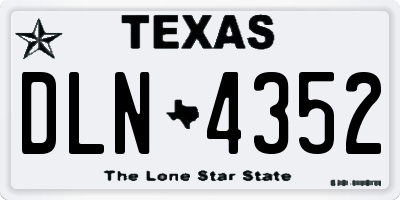 TX license plate DLN4352