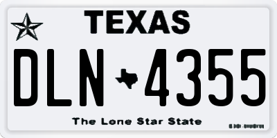 TX license plate DLN4355