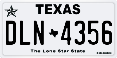 TX license plate DLN4356