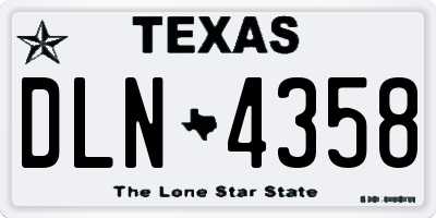 TX license plate DLN4358