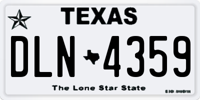 TX license plate DLN4359