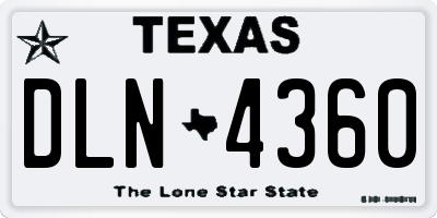 TX license plate DLN4360