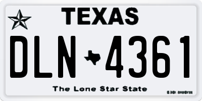 TX license plate DLN4361