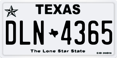 TX license plate DLN4365