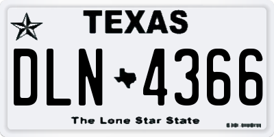 TX license plate DLN4366