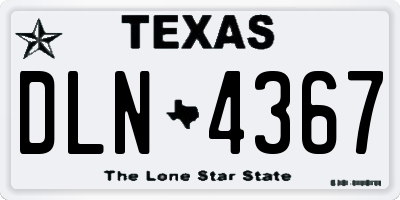 TX license plate DLN4367