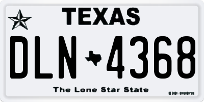 TX license plate DLN4368