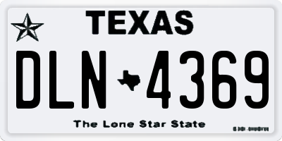 TX license plate DLN4369