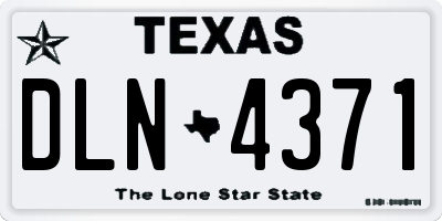 TX license plate DLN4371