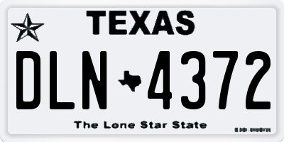 TX license plate DLN4372