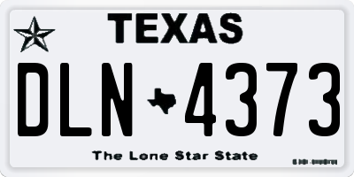 TX license plate DLN4373