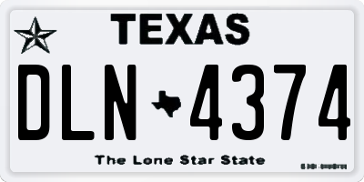 TX license plate DLN4374