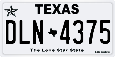 TX license plate DLN4375